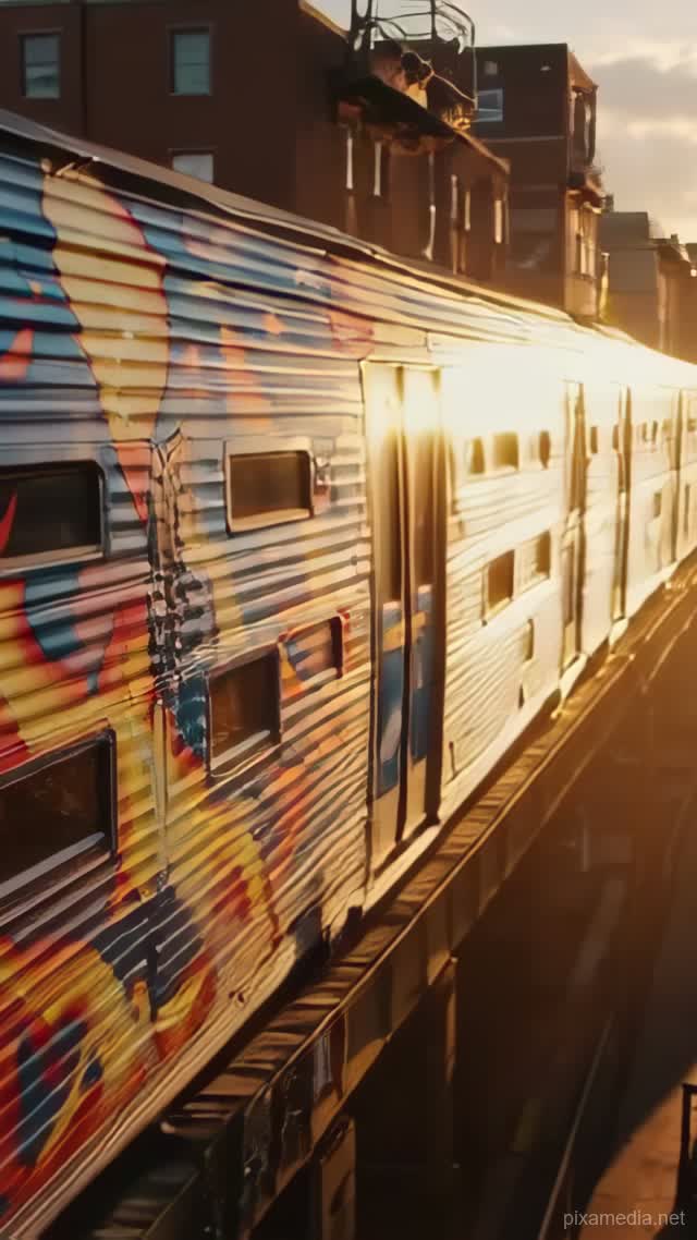 Phoenix on Steel Rails - Street Art AI stock